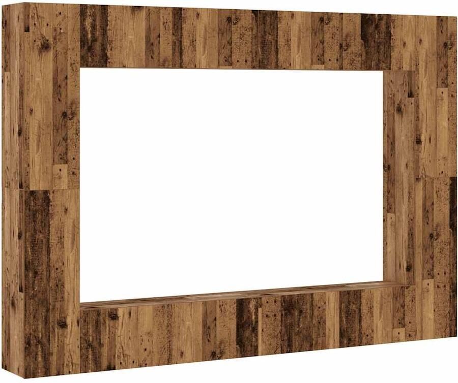 VidaXL 8-delig Tv-meubelset wandmontage bewerkt hout oud houtkleurig - Foto 3
