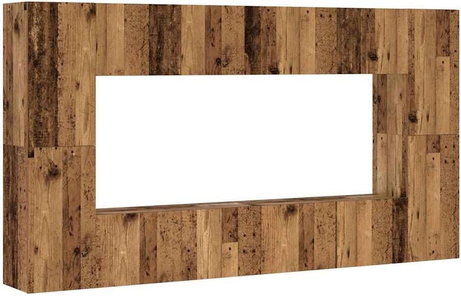 VidaXL 8-delig Tv-meubelset wandmontage bewerkt hout oud houtkleurig