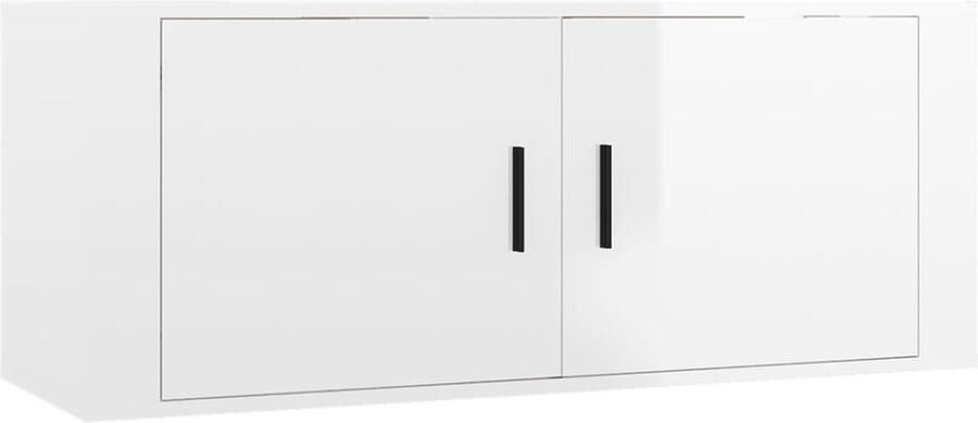VidaXL Tv-meubel Hoogglans Wit 100x34 5x40 cm Televisieserie Wandtv Kast Tv Meubels Houten Tv Stand Witte Tv Kast Tv Unit - Foto 2