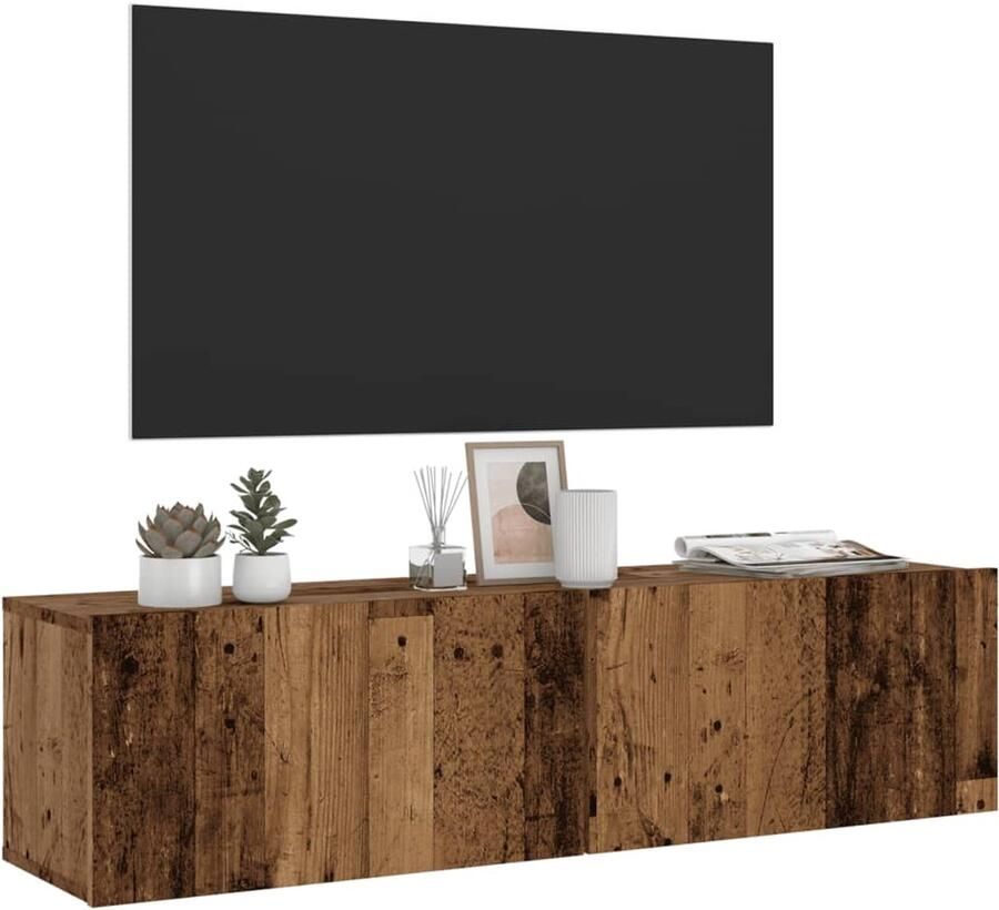 VidaXL Tv-wandmeubel 120x30x30 cm Bewerkt hout Tv-meubel Tv-meubelen Tv Kast Opbergkast