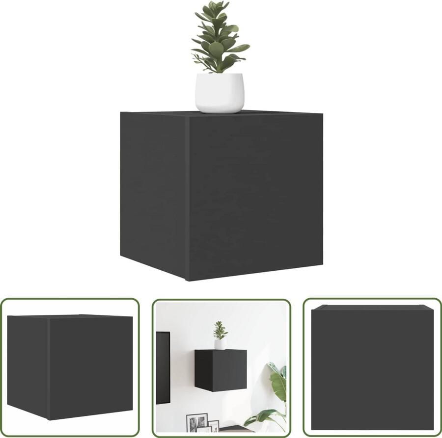 VidaXL Tv-wandmeubel 30 5x30x30 cm grijs Televisiescherm Kast Tv Kast Tv Stand Houten Tv Kast Grijze Tv Kast Muurkast