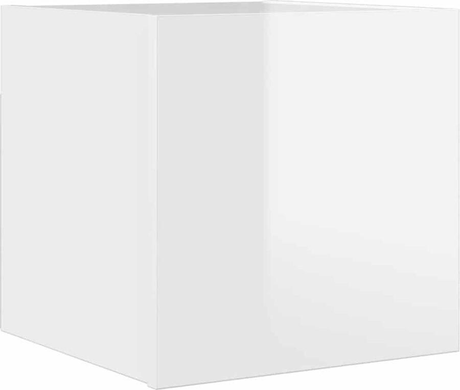 The Living Store Slaapkaastje Wandmontage 30.5 x 30 x 30 cm Hoogglans wit Slaapkamermeubel Nachtkastje Wandmontage Houten Meubilair Witte Meubels - Foto 5