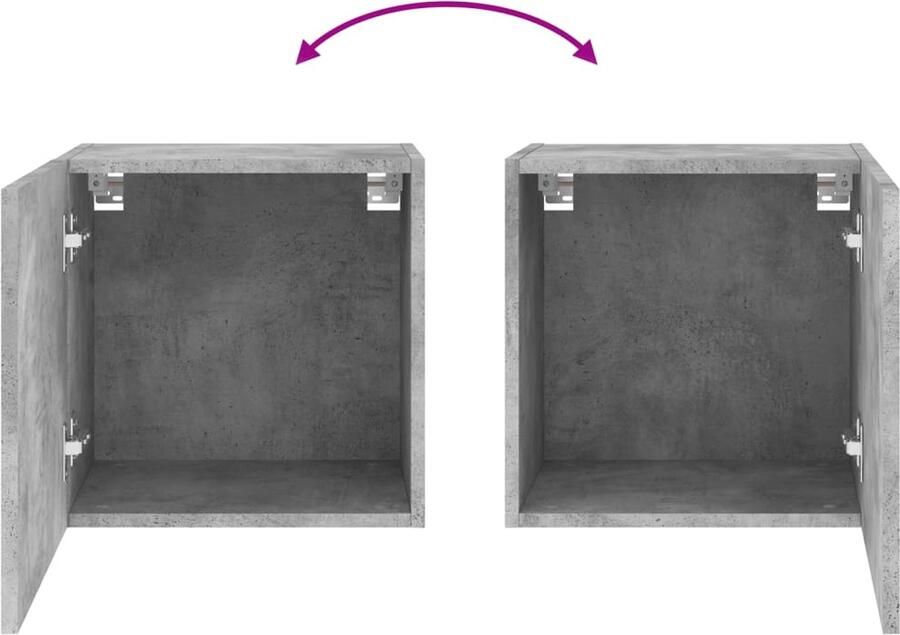 VidaXL -Tv-wandmeubel-40 5x30x40-cm-bewerkt-hout-betongrijs - Foto 4