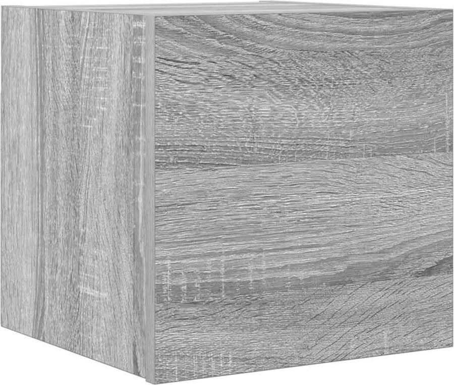 VidaXL Tv-wandmeubel grijs eiken 30 5x30x30cm Televisiescherm Wandmeubel Tv Stand Tv Kast Grijze Tv Tafel Houten Tv Meubel Salontafel Media Unit - Foto 2