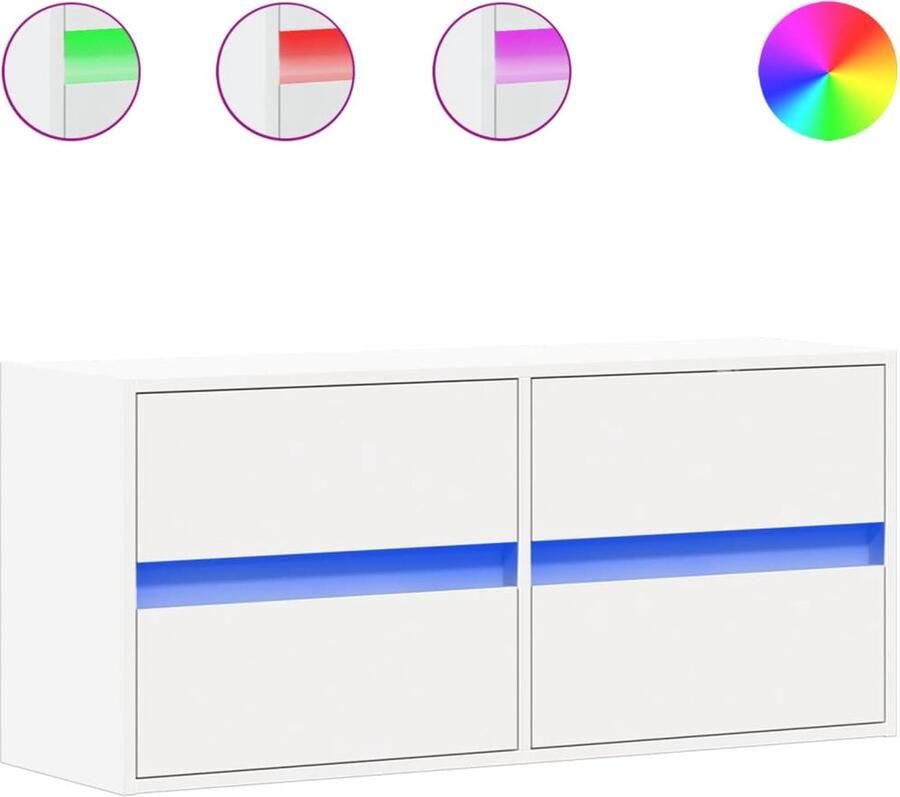 VidaXL Tv-wandmeubel met LED-verlichting 100x31x45 cm wit