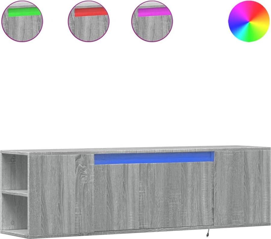 VidaXL Tv-wandmeubel met LED-verlichting 135x31x39 5 cm grijs sonoma