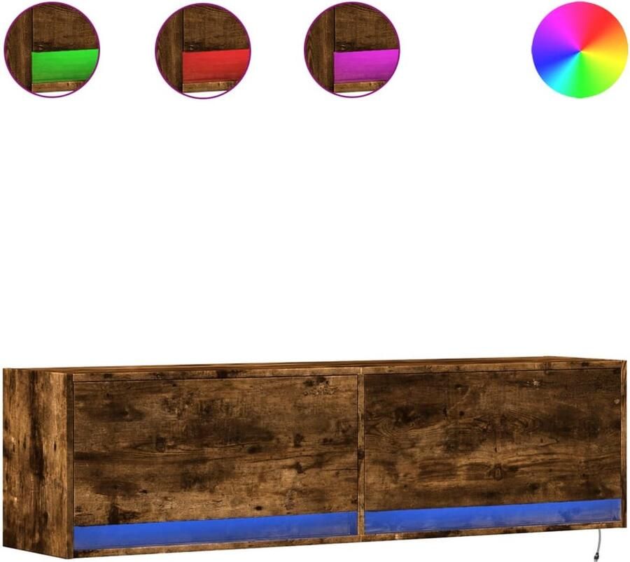 VidaXL Tv-wandmeubel met LED-verlichting 140x31x38 cm gerookt eiken