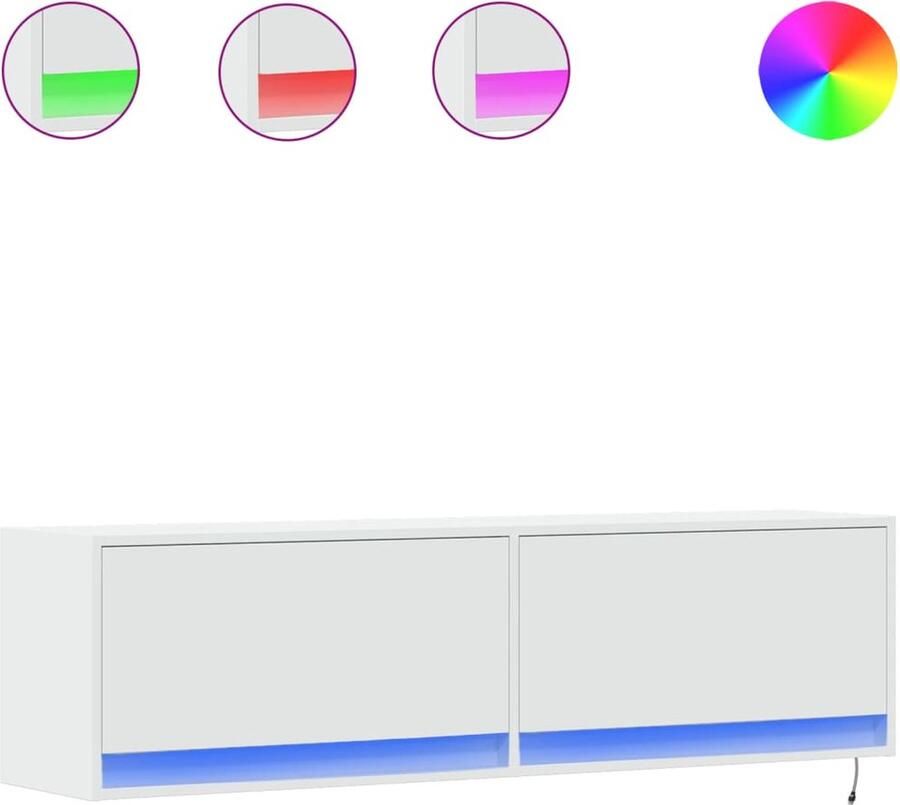 VidaXL Tv-wandmeubel met LED-verlichting 140x31x38 cm wit