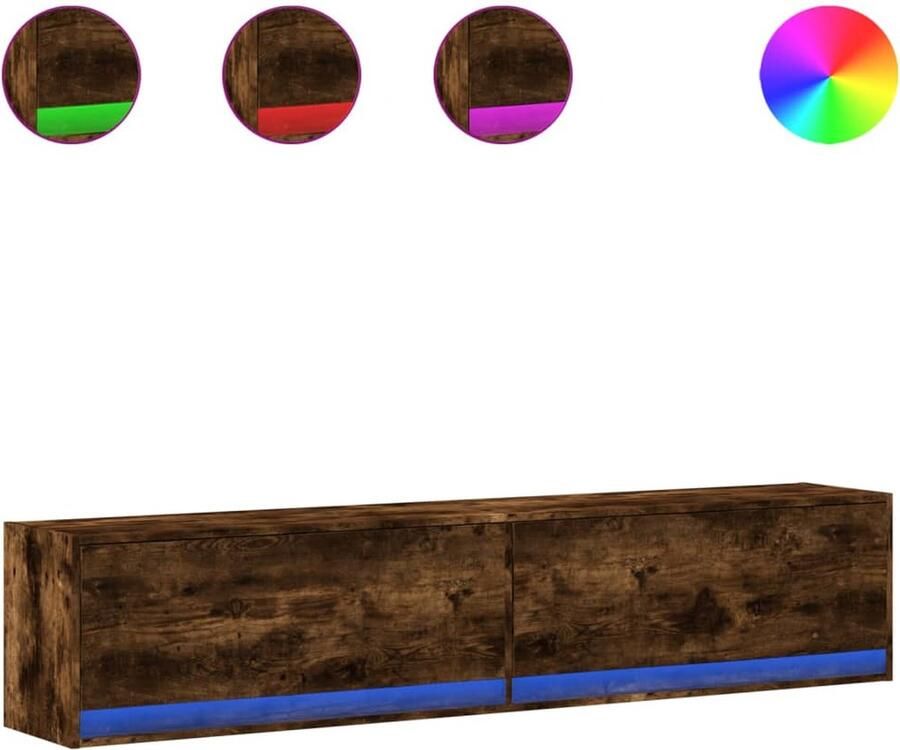 VidaXL Tv-wandmeubel met LED-verlichting 180x31x38 cm gerookt eiken