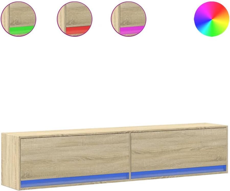VidaXL Tv-wandmeubel met LED-verlichting 180x31x38 cm sonoma eiken