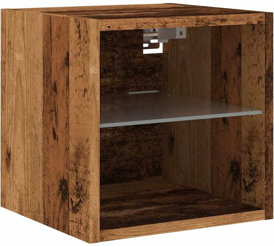 VidaXL Tv-meubel met LED oud houtkleur compact Tv Wandmeubel Tv Kast Led Verlichting Modern Meubilair Klein Formaat