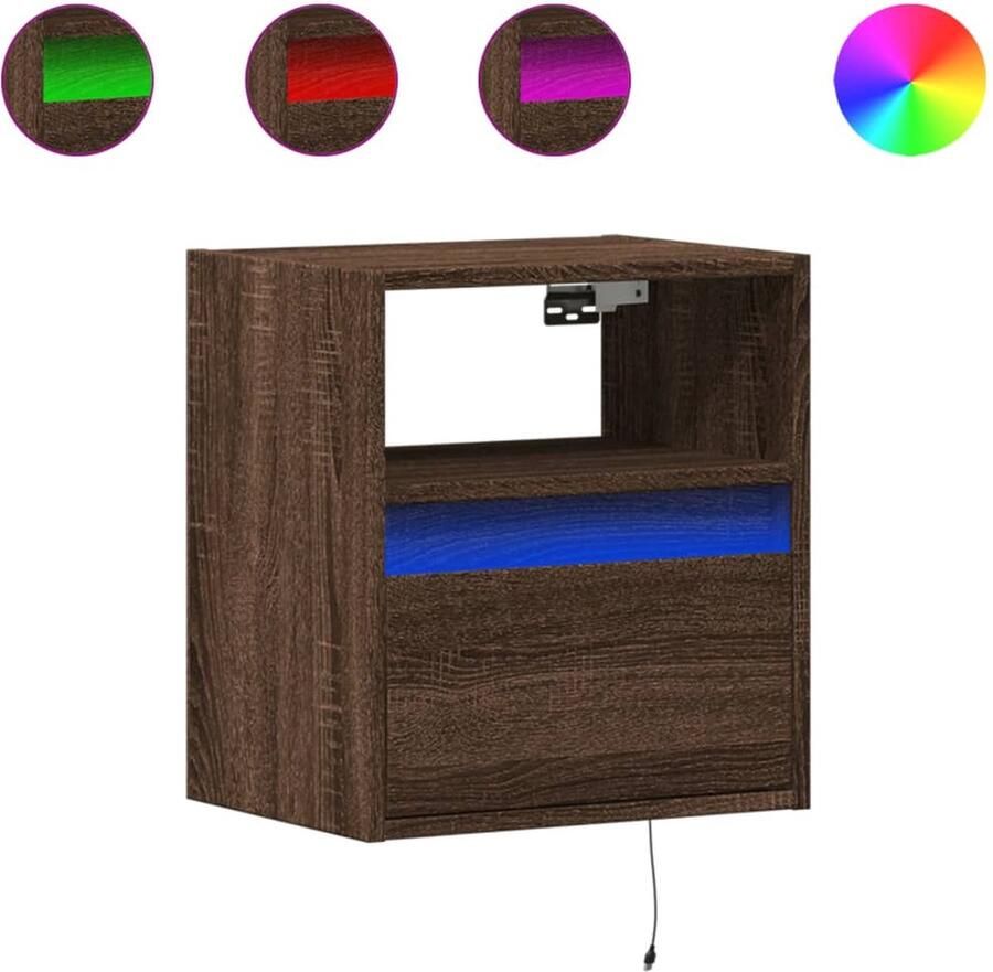 VidaXL Tv-wandmeubels met LED 2 st 41x31x45 cm bruin eikenkleurig