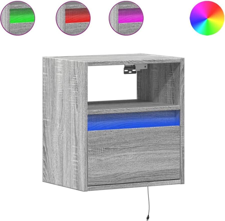 VidaXL Tv-wandmeubels met LED 2 st 41x31x45 cm grijs sonoma eikenkleur