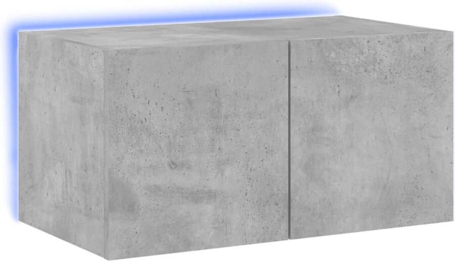 VidaXL -Tv-wandmeubel-met-LED-verlichting-60x35x31-cm-betongrijs - Foto 3