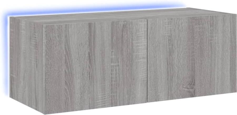 VidaXL -Tv-wandmeubel-met-LED-verlichting-80x35x31-cm-grijs-sonoma - Foto 3