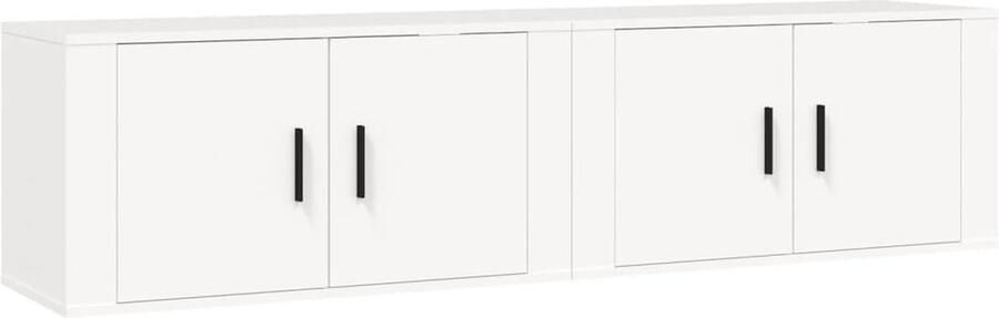 VidaXL Tv-wandmeubel set 2 st wit 80x34 5x40 cm TV Wandmeubel Tv Kast Houten Tv Stand Wit Tv Meubel Salontafel