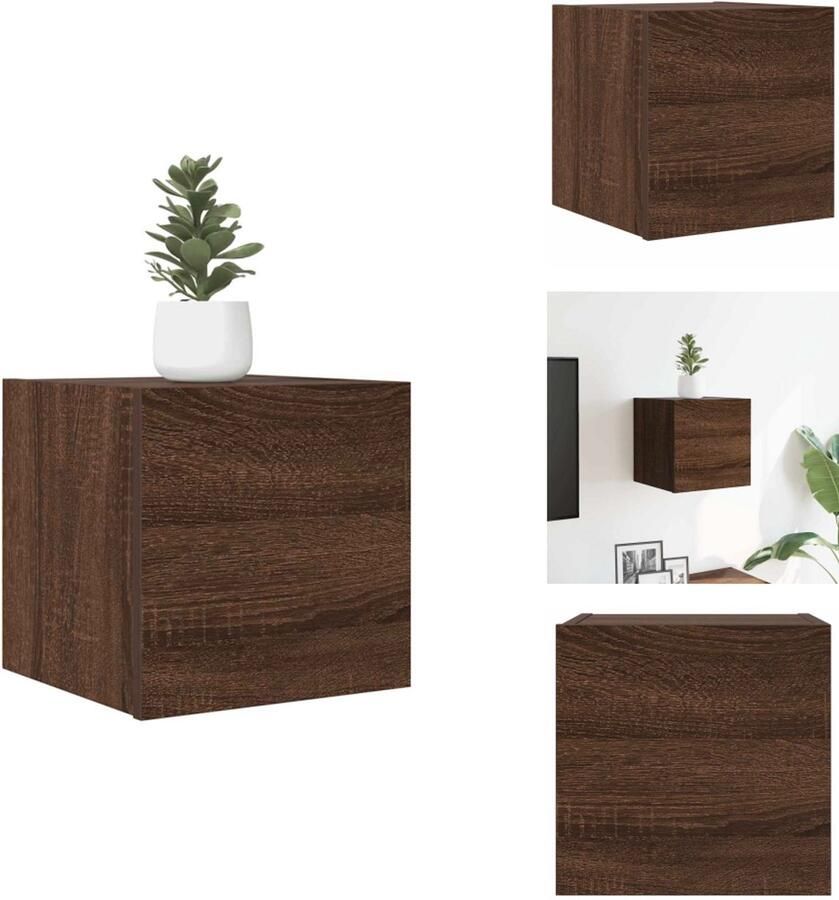 VidaXL Tv-wandmeubel Tv-wandmeubelen Tv-meubel Televisiemeubel Tv-wandmeubel 30-5x30x30 cm bruineikenkleurig - Foto 2