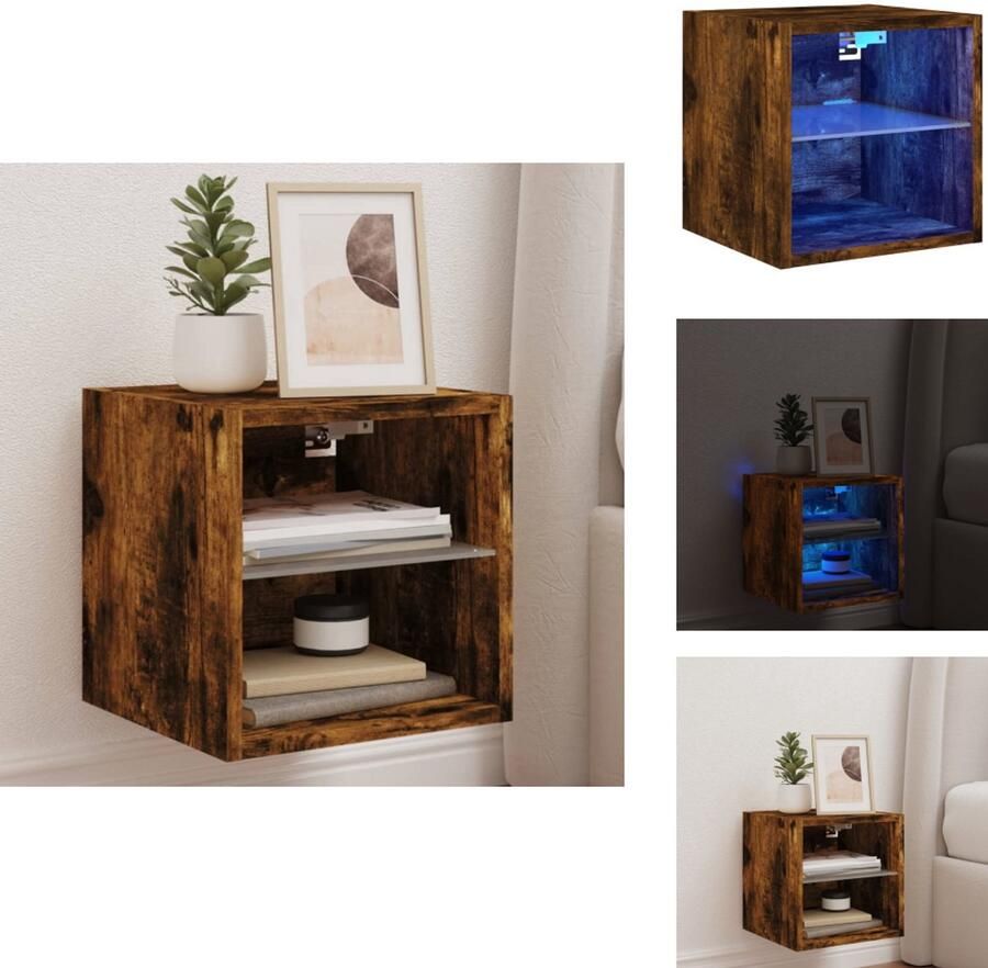 VidaXL Tv-wandmeubel Tv-wandmeubelen Wandkast Tv-meubel Tv-wandmeubel met LED-verlichting 30x28 5x30 cm gerookt eiken