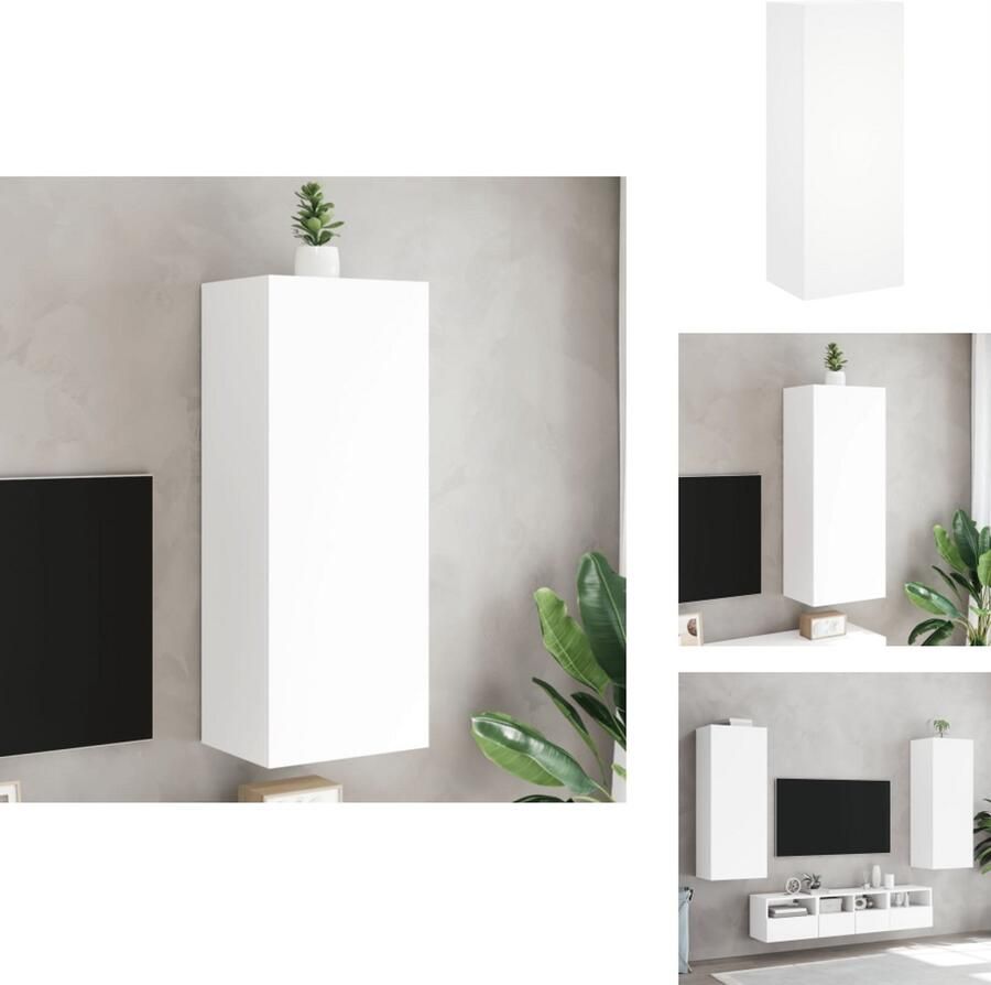 VidaXL Tv-wandmeubel Tv-wandmeubels Zwevend Tv-meubel Tv-wandmeubel 40 5x30x102 cm bewerkt hout wit
