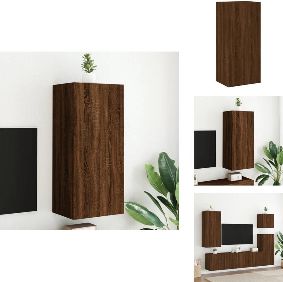 VidaXL Tv-wandmeubel Tv-wandmeubels Zwevend Tv-meubel Tv-wandmeubel 40 5x30x90 cm bewerkt hout bruin eikenkleur