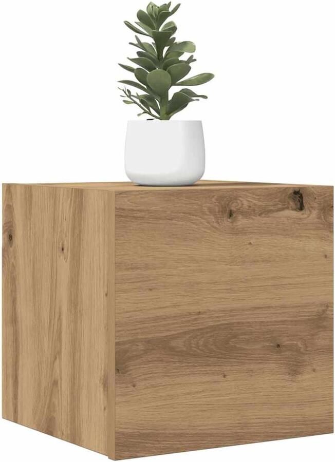 VidaXL Tv-wandmeubelen 2 stuks 30 5x30x30 cm Eiken Tv-kast Tv-kasten Televisiekast Bijzetkast