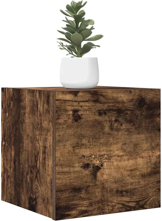 VidaXL Tv-wandmeubelen 2 stuks Gerookt eiken Tv Wandkast Televisiescherm Meubel Houten Kast Bruine Kast Woonkamer Meubilair