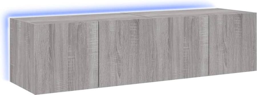 VidaXL Tv-wandmeubel Tv-wandmeubelen Wandkast Tv-meubel Tv-wandmeubelen met LED 2 st 60x35x31 cm grijs sonoma eiken - Foto 2