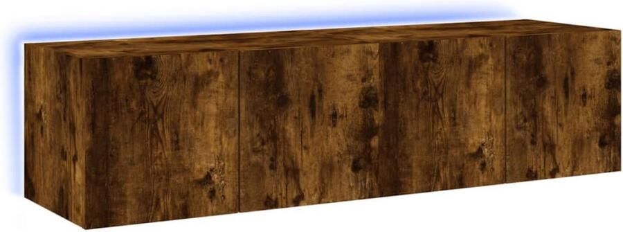 VidaXL Tv-wandmeubelen LED 2 stuks Gerookt Eiken Tv-wandmeubel Tv-wandmeubelen Wandkast Tv-meubel - Foto 2