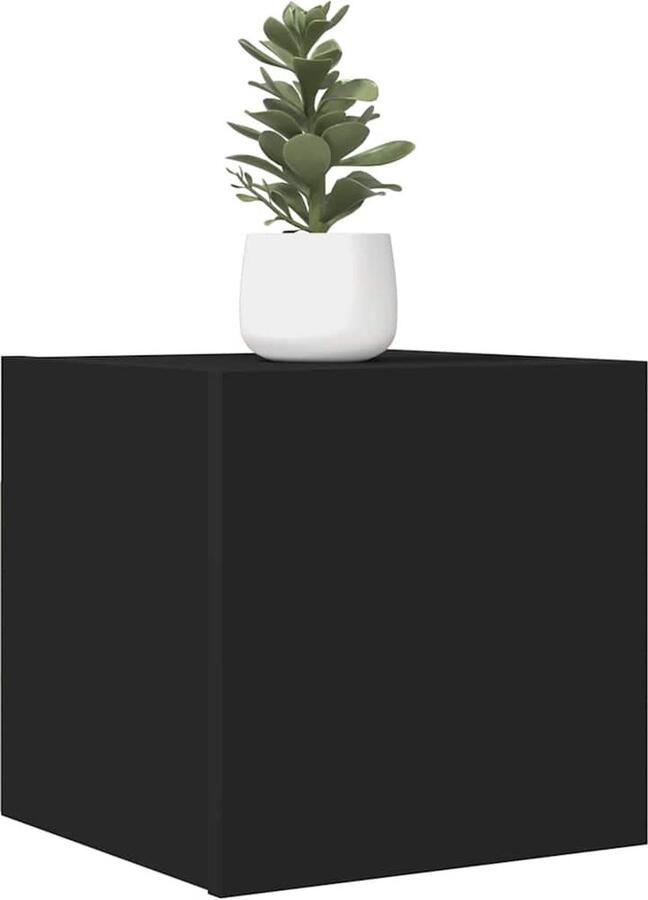 VidaXL Tv-wandmeubelen zwart 30 5x30x30 cm 2 stuks Tv Kast Tv Meubel Tv Stand Houten Tv Kast Zwart Tv Kast Wandmontage Tv Kast - Foto 3