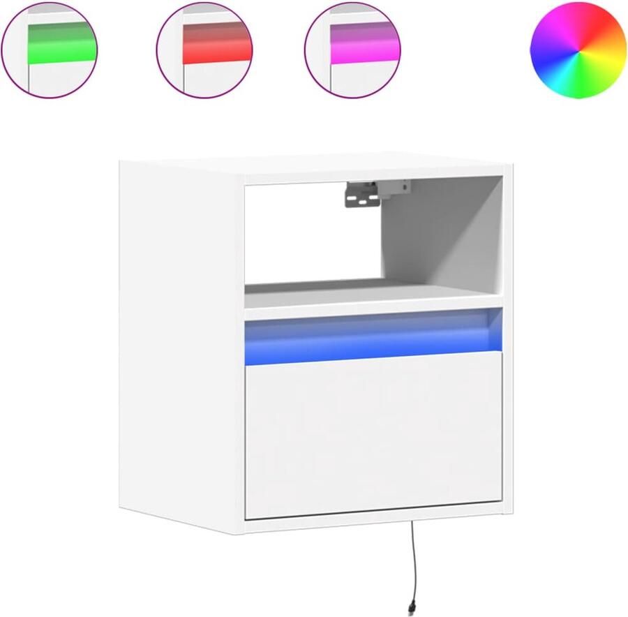 VidaXL Tv-wandmeubels 2 st met LED-verlichting 41x31x45 cm wit