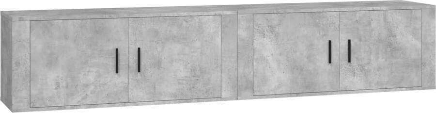 VidaXL Tv-wandmeubels 2 stuks 100x34 5x40 cm Betongrijs TV Meubel Wandmontage Grijs Betonlook Houten Meubels