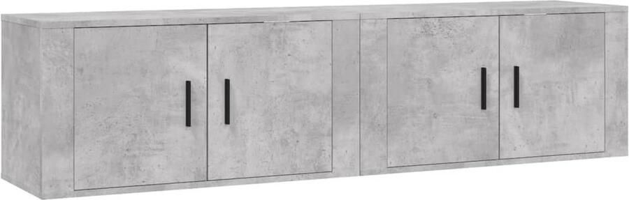 VidaXL Tv-wandmeubels 2 stuks Betongrijs 80x34 5x40 cm TV Meubel Wandmontage Houten Tv Stand Grijs Tv Meubel Tv Kast Betonlook