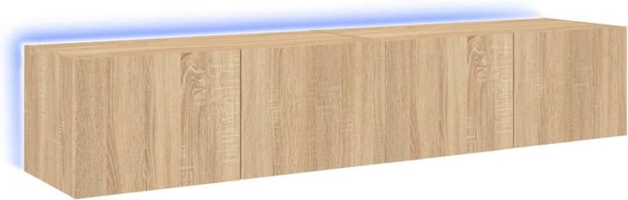 VidaXL -Tv-wandmeubels-met-LED-2-st-80x35x31-cm-sonoma-eikenkleurig - Foto 3