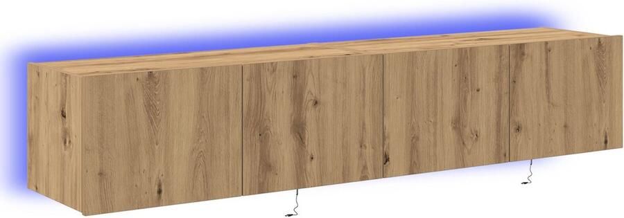 VidaXL TV Wandmeubels met LED-verlichting 2 stuks Artisan Eiken 80x35x31 cm