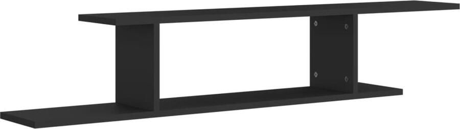 VidaXL Tv-wandschap 125x18x23 cm zwart hout Tv-meubel Wandplank Zwarte Tv-standaard Salontafel Media Kast