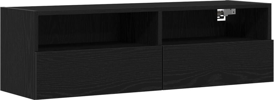 VidaXL TV Wandkast Zwart Eiken 100 x 30 x 30 cm Bewerkt hout
