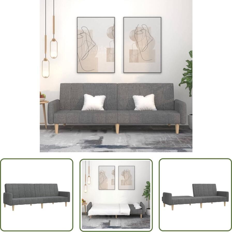 The Living Store Slaapbank 2-zits Lichtgrijs 2-in-1 omvormbaar Comfortabel logeerbed met stabiel frame 220 x 84.5 x 69 cm Slaapbank Tweepersoonsbed Sofa Bed Lounge Meubels Slaapkamer Meubilair