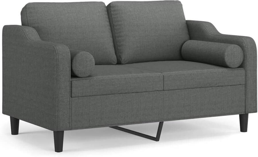 VidaXL Tweezitsbank 120 cm Donkergrijs Inclusief Kussens Tweezitsbank Donkere Grijze Bank Banks Kopen Lounge Meubilair Stoffen Bank