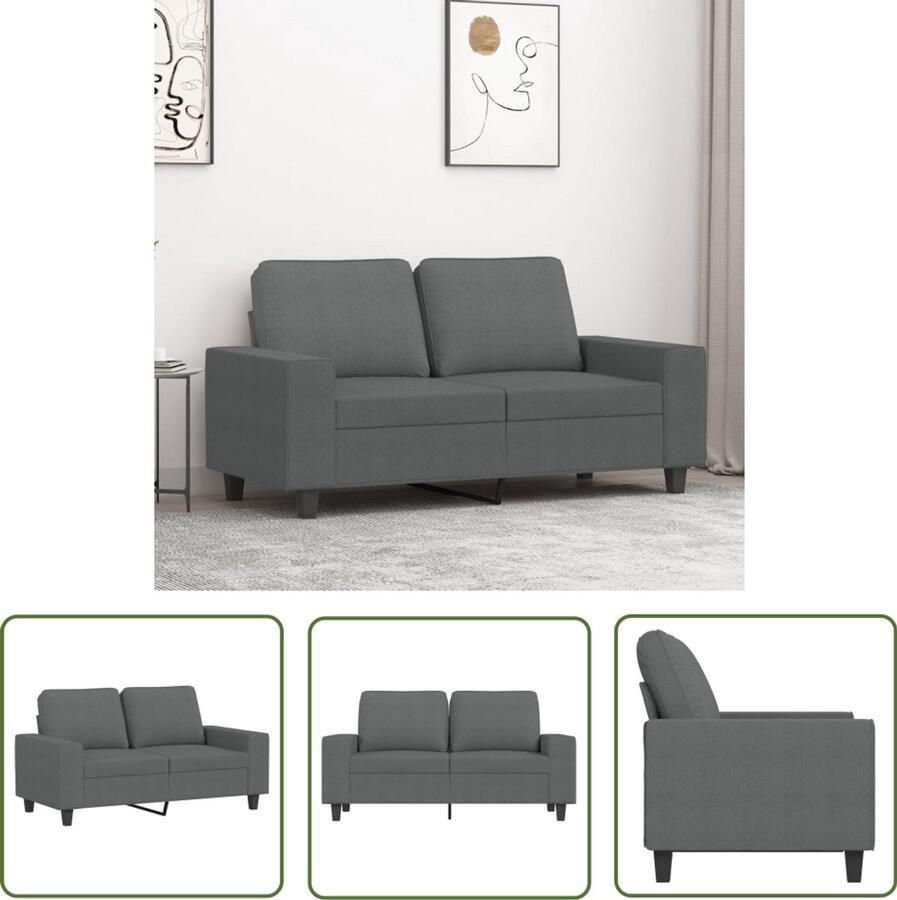 VidaXL Tweezitsbank 120 cm Donkergrijs Stof Tweezitsbank Donkere Bank Bankstellen Comfortabele Bank Salonbank