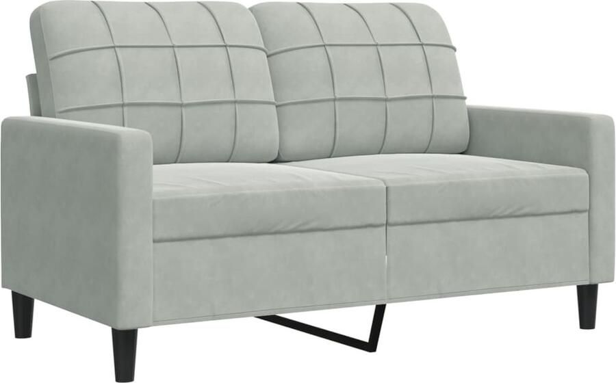 The Living Store Bank 2-zitsbank 137 x 77 x 80 cm Lichtgrijs fluweel Tweezitsbank Fluweel Sofa Grijze Bank Banks Kopen Lounge Meubels - Foto 2