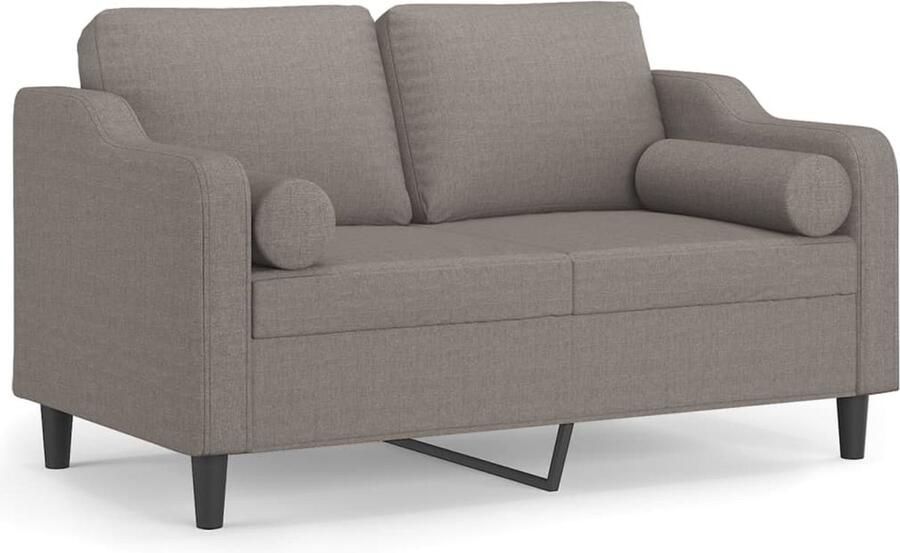 The Living Store Bank Modern Taupe 2-Zitsbank 138 x 77 x 80 cm Comfortabele Zitervaring Tweezitsbank Sofa Lounge Stoel Bankstel Meubilair - Foto 2