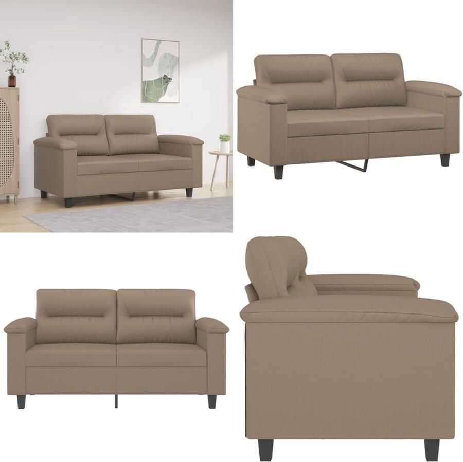 VidaXL Tweezitsbank 120 cm kunstleer cappuccinokleurig 2-zitsbank 2-zitsbanken Bank Tweezitsbank - Foto 2