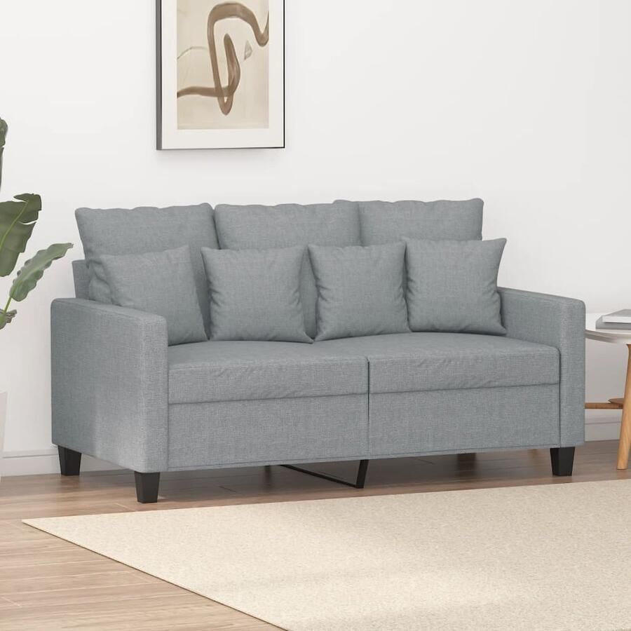 VidaXL Tweezitsbank 120 cm Lichtgrijs Stof Tweezitsbank Sofa Bankstel Lounge Meubilair Grijs Sofa Comfortabele Bank Stijlvolle Bank Salonmeubelen Livingroom Furniture Interieurdecoratie - Foto 2