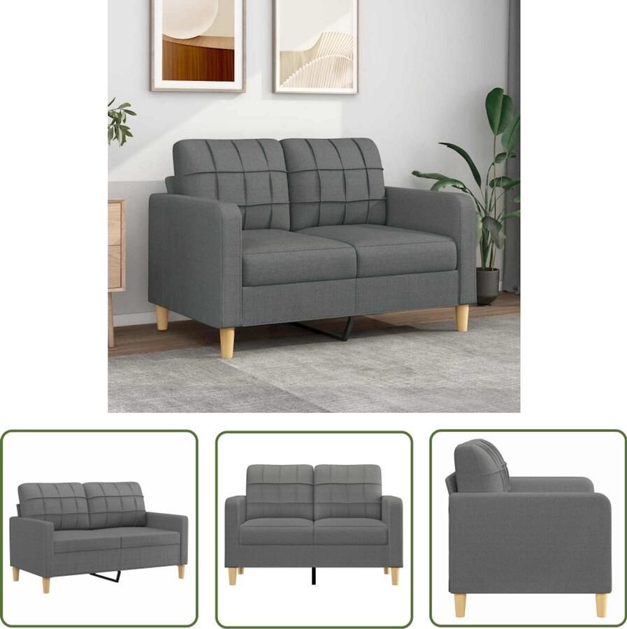 Vida XL Tweezitsbank 120 cm stof donkergrijs SKU: 359471 - Foto 10