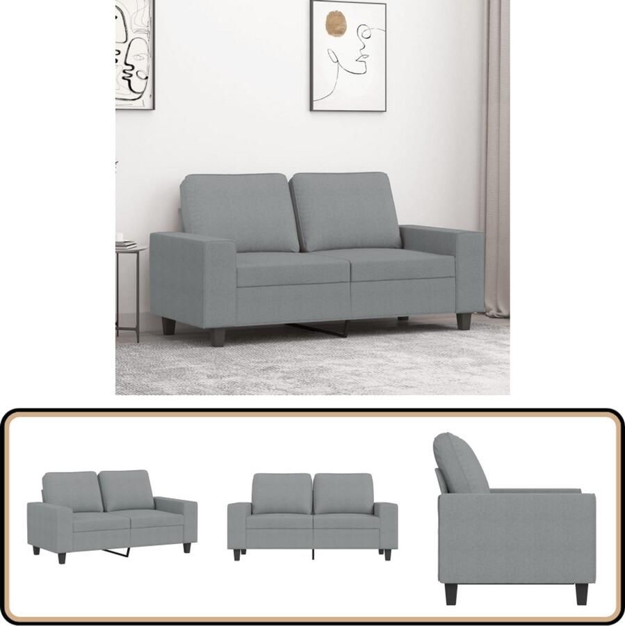 VidaXL Tweezitsbank 120 cm Stof Lichtgrijs Tweezitsbank Banks Kopen Comfortabele Bank Grijze Bank Salon Meubilair