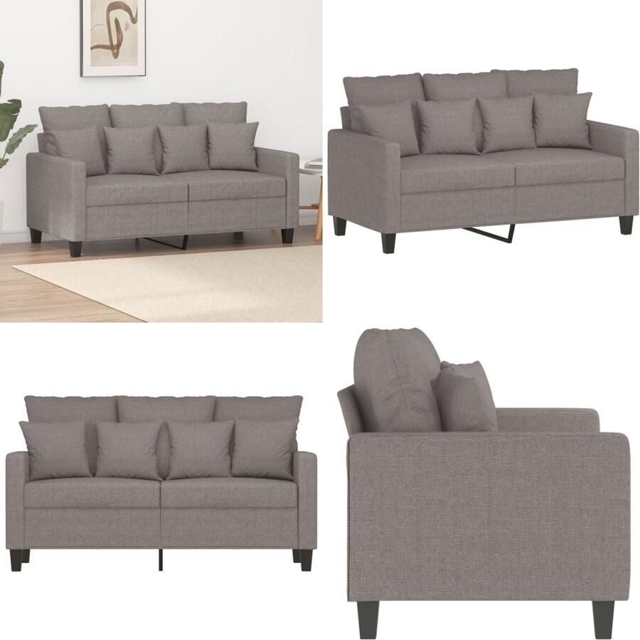 VidaXL Tweezitsbank 120 cm stof taupe 2-zitsbank 2-zitsbanken Bank Tweezitsbank