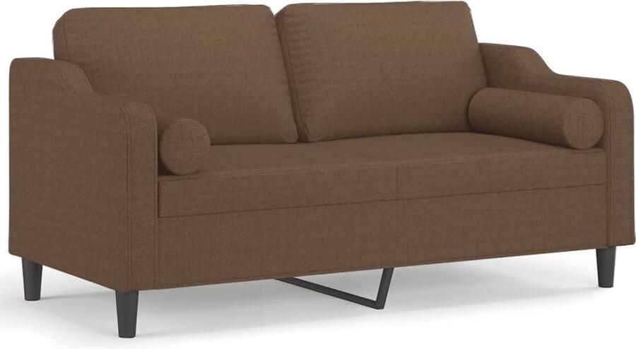 VidaXL Tweezitsbank 140 cm Bruin Incl. Kussens