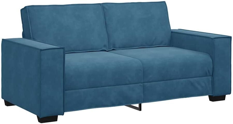 VidaXL Tweezitsbank 140 cm fluweel blauw