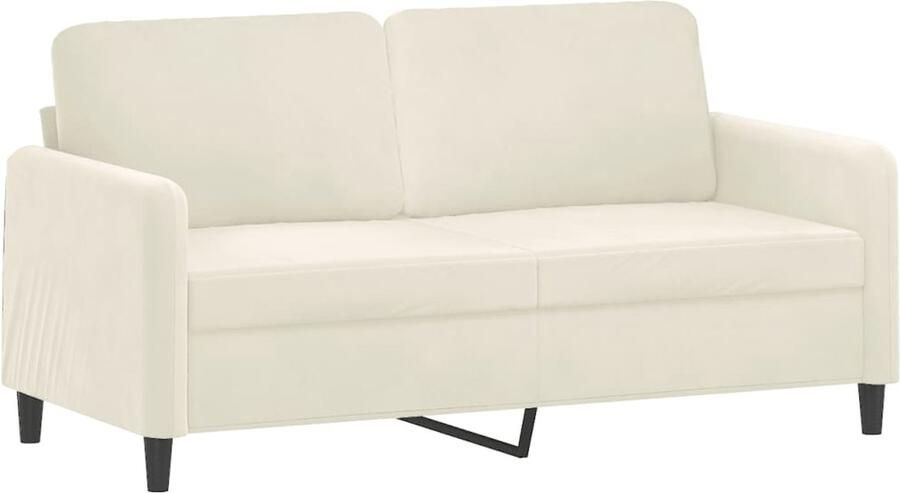 VidaXL Tweezitsbank 140 cm fluweel crèmekleurig Tweezitsbank Fluweelbank Salontafel Bankstellen Livingroom Meubilair - Foto 2