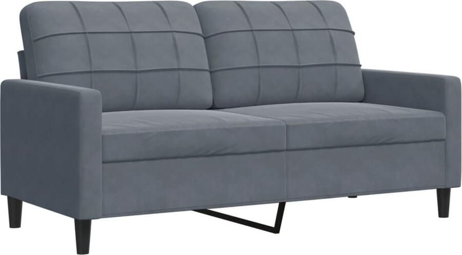 The Living Store 2-zitsbank fluweel donkergrijs 140x50x41 cm Comfortabele zitervaring Tweezitsbank Fluweel Sofa Donkere Grijze Bank Banks Kopen Lounge Meubels - Foto 2